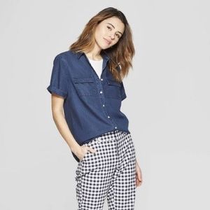 A New Day Chambray Short Sleeve Button Down